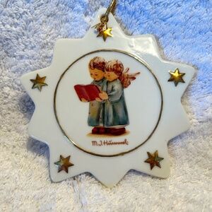 Set of 3 vintage MJ Hummel porcelain ornaments with COA